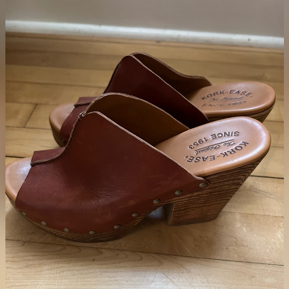 Kork-Ease Brown Cognac Leather Heels